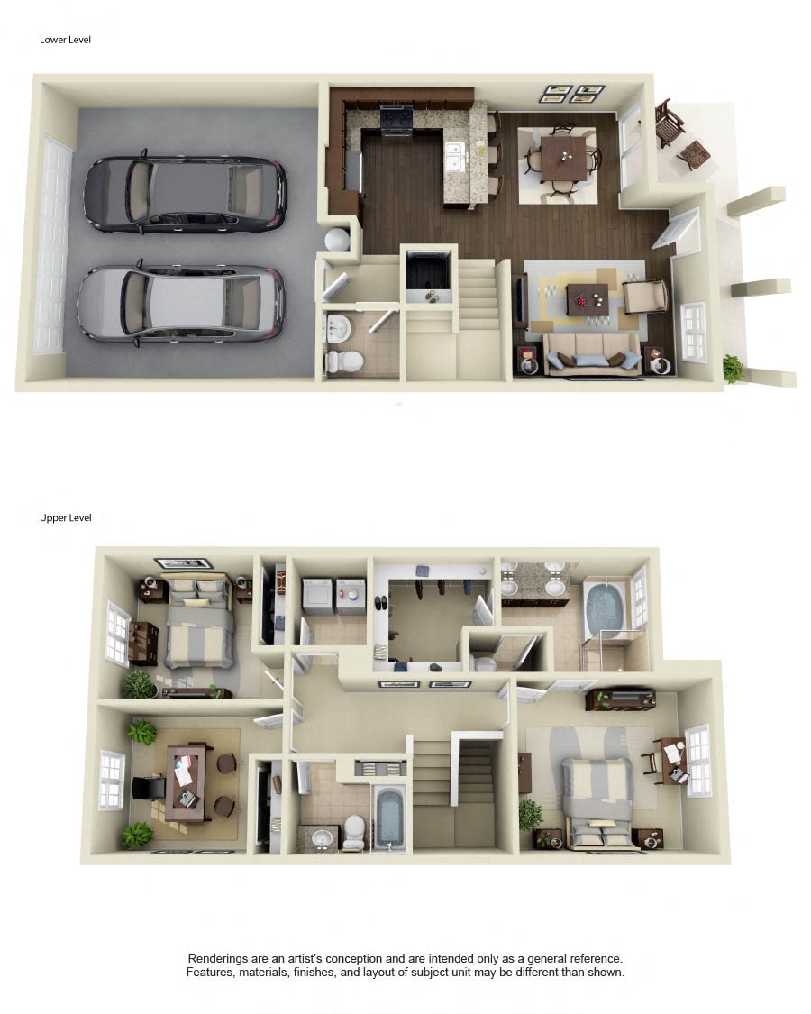 2A 3X2.5 Floor Plan 2